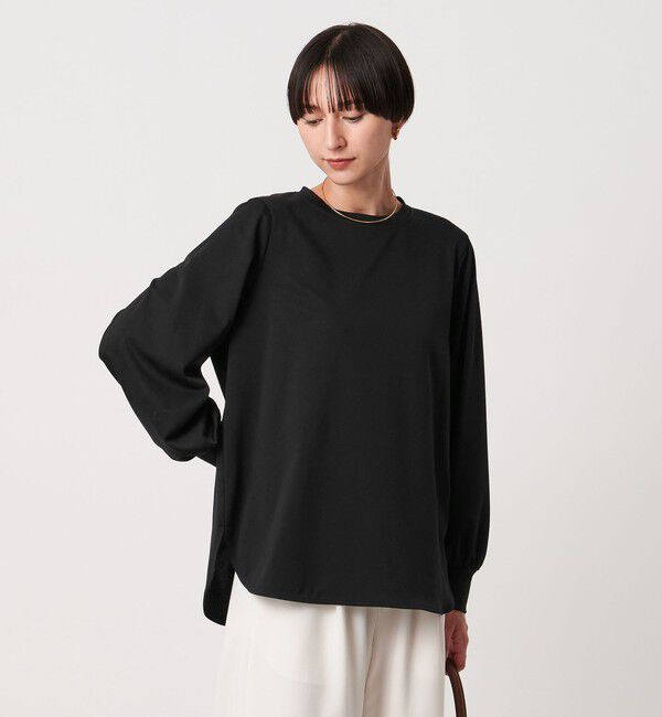 UNITED ARROWS「ポンチ ロングスリーブ カットソー ‐ウォッシャブル‐」|Tシャツ・カットソー|BLACK