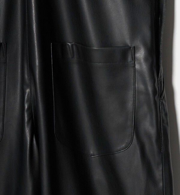 UNITED ARROWS「レザーライク サロペット パンツ‐ウォッシャブル‐」|オールインワン|