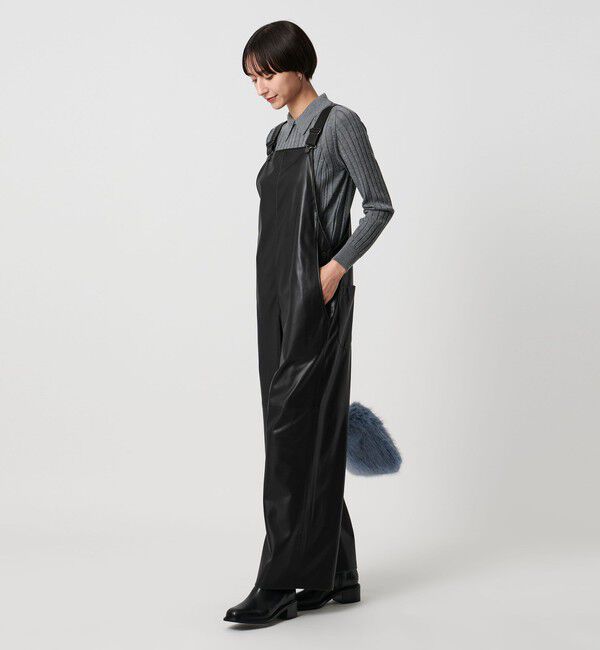 UNITED ARROWS「レザーライク サロペット パンツ‐ウォッシャブル‐」|オールインワン|