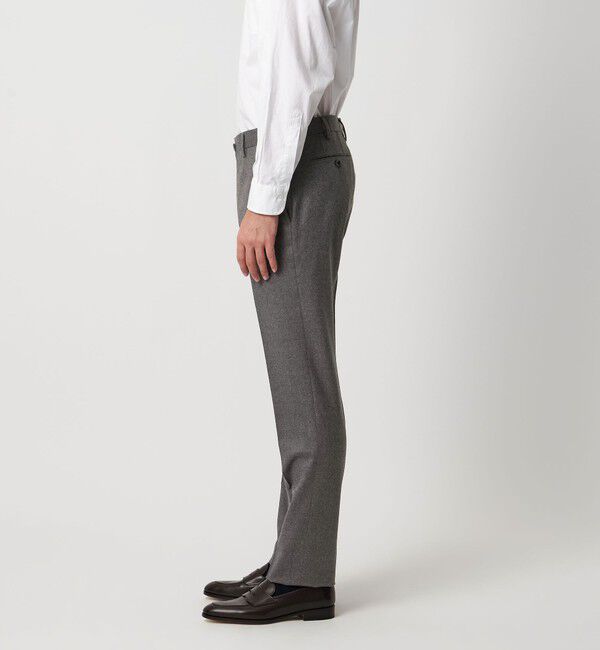 UNITED ARROWS「ライトサキソニー テーパード ノープリーツ スラックス ヨコストレッチ」|スラックス|