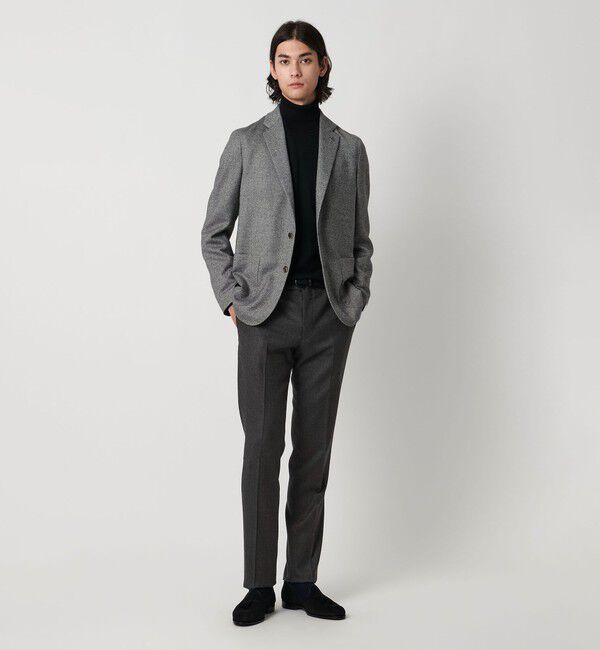 UNITED ARROWS「ライトサキソニー テーパード ノープリーツ スラックス ヨコストレッチ」|スラックス|