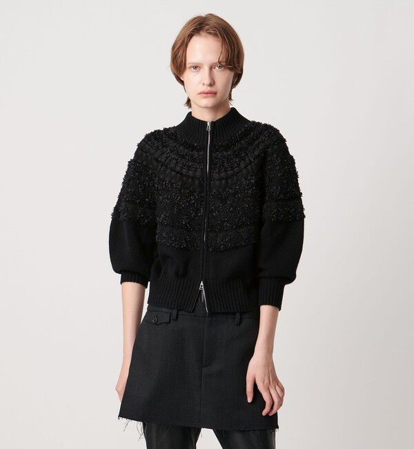 AEWEN MATOPH「＜AEWEN MATOPH＞ノルディックジップニットカーディガン」|カーディガン|BLACK