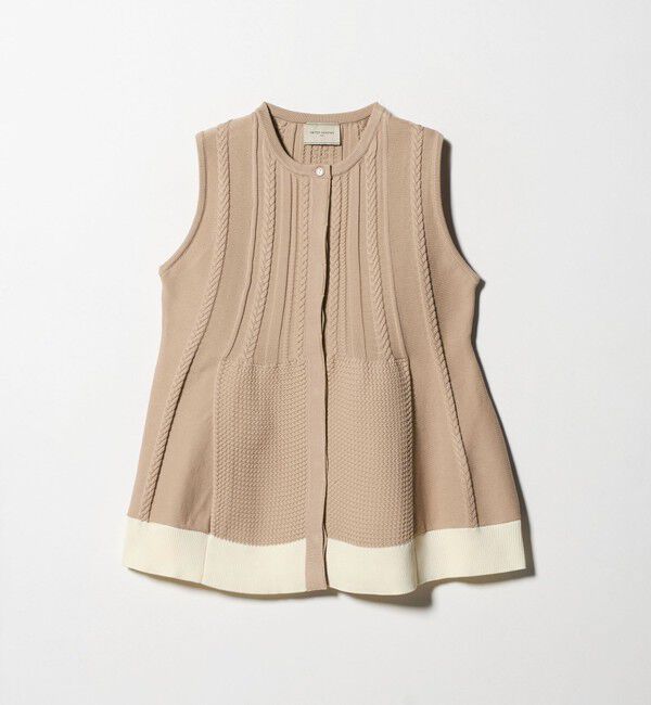 UNITED ARROWS「ケーブル ペプラム ノースリーブ ニット ベスト ‐ウォッシャブル‐」|ベスト・ジレ|