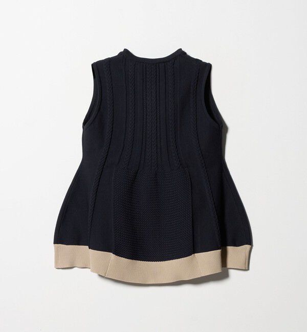 UNITED ARROWS「ケーブル ペプラム ノースリーブ ニット ベスト ‐ウォッシャブル‐」|ベスト・ジレ|