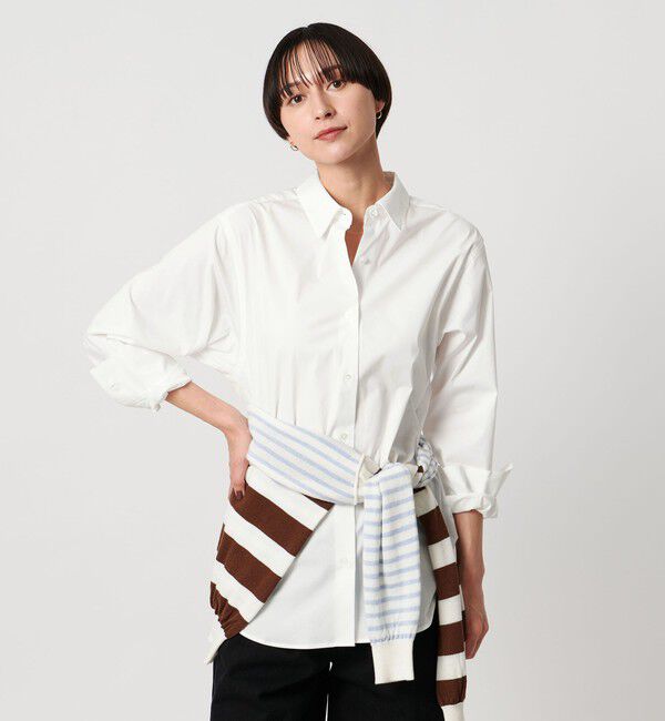 UNITED ARROWS「ロング カフス レギュラー カラー シャツ」|シャツ・ブラウス|WHITE