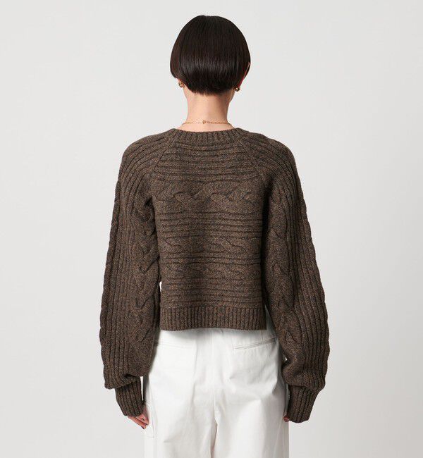 UNITED ARROWS「ケーブル ショート ニットプルオーバー」|ニット・セーター|