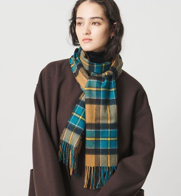 UNITED ARROWS「＜Johnstons of Elgin＞カシミヤ チェック 35 マフラー」|マフラー|BEIGE