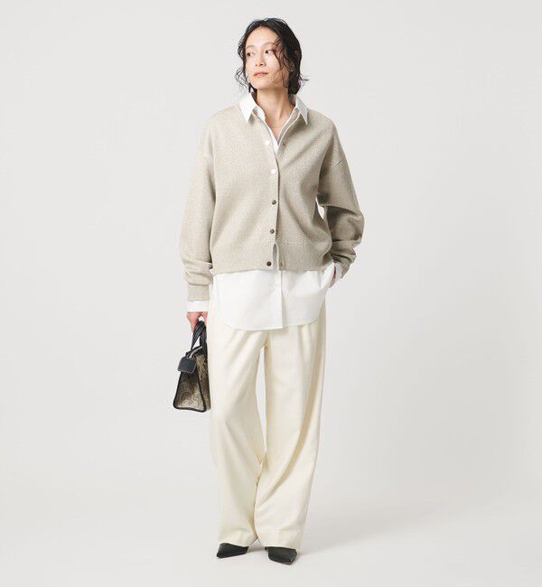 UNITED ARROWS「ラメ ニット スウェット カーディガン ‐ウォッシャブル‐」|カーディガン|