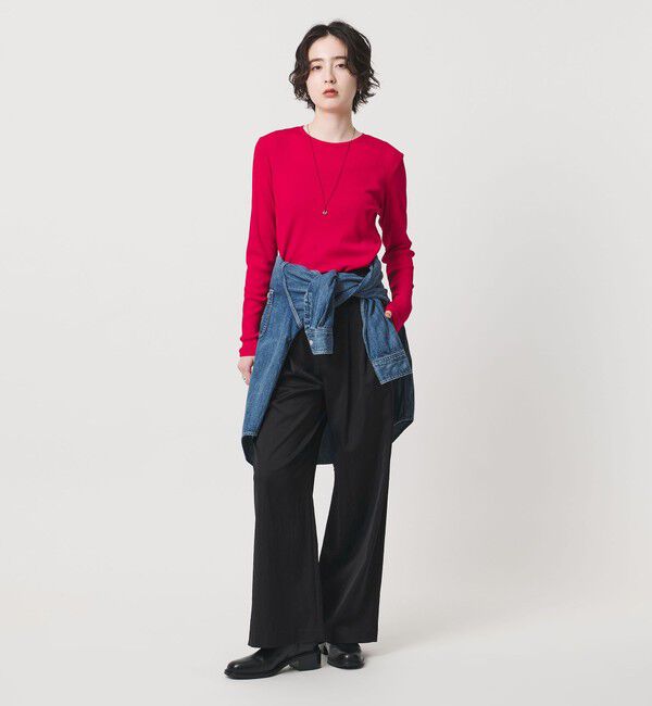 UNITED ARROWS「サテン 2タック ストレート パンツ」|チノ|