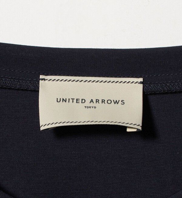 UNITED ARROWS「リボン コンビ パフスリーブ カットソー ‐ウォッシャブル‐」|Tシャツ・カットソー|