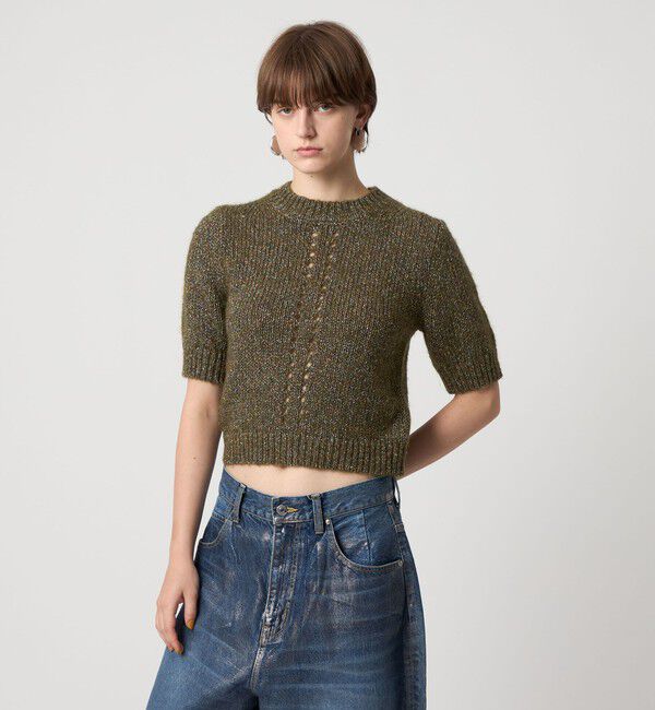 ASTRAET「＜ASTRAET＞3G アイレット ショートスリーブニット」|ニット・セーター|