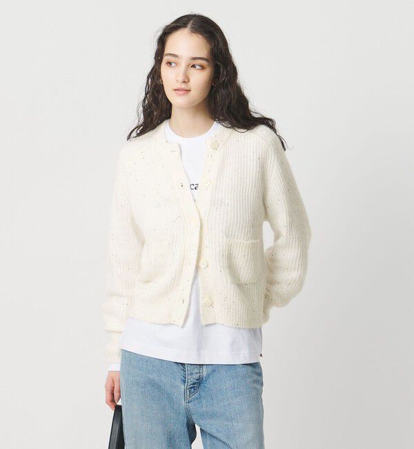 UNITED ARROWS「フラワー スパンコール カーディガン」|カーディガン|OFF WHITE