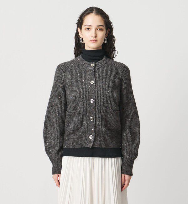 UNITED ARROWS「フラワー スパンコール カーディガン」|カーディガン|