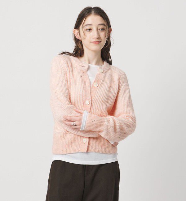 UNITED ARROWS「フラワー スパンコール カーディガン」|カーディガン|LT.PINK