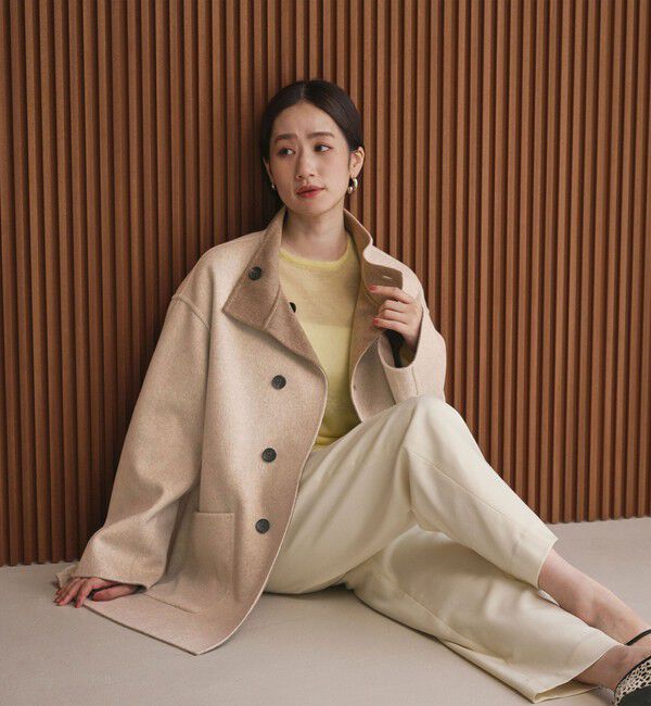 UNITED ARROWS「バイカラー リバー Aライン コート」|その他|