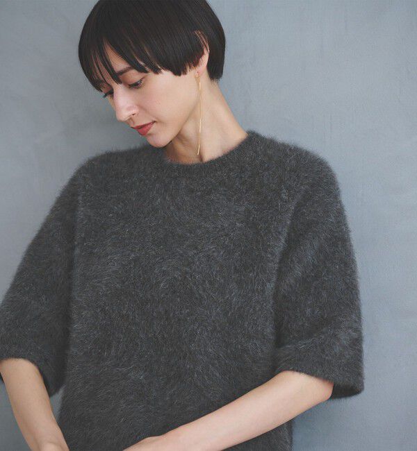 UNITED ARROWS「フォックスカシミヤ ハーフスリーブ Tニット」|ニット・セーター|