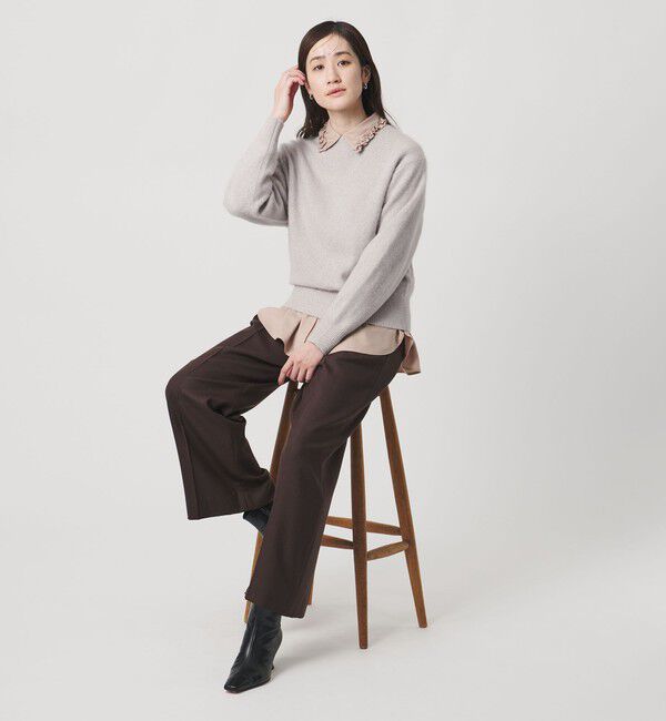 UNITED ARROWS「フォックス ウール ラメ クルーネック ニット」|ニット・セーター|