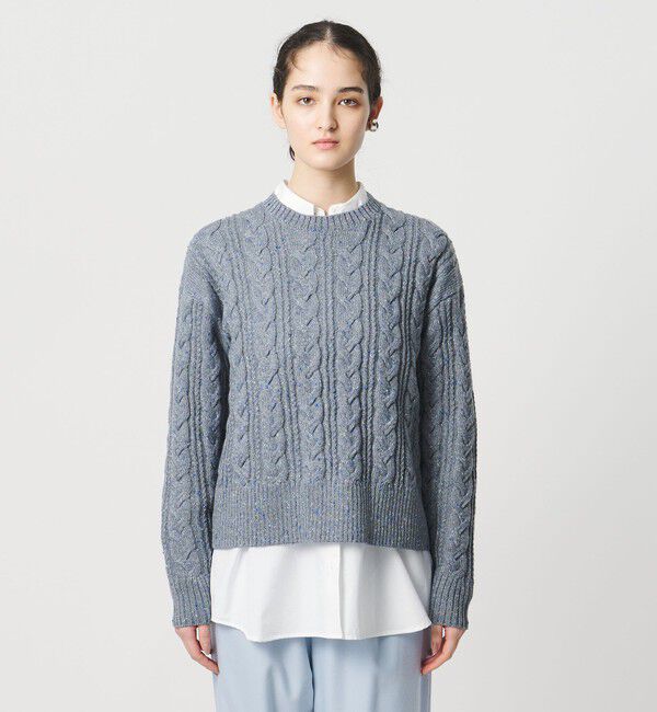 UNITED ARROWS「ミックス カラー ケーブル プルオーバー ニット」|ニット・セーター|