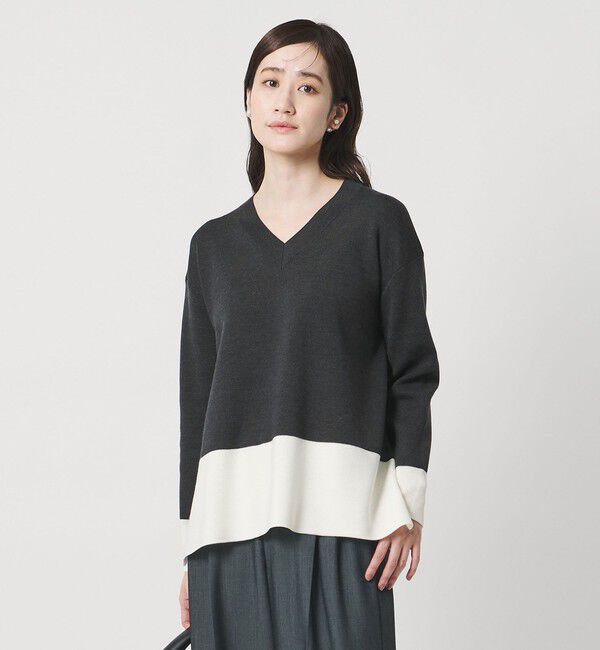 UNITED ARROWS「ウールブレンド Vネックニット ‐ウォッシャブル‐」|ニット・セーター|
