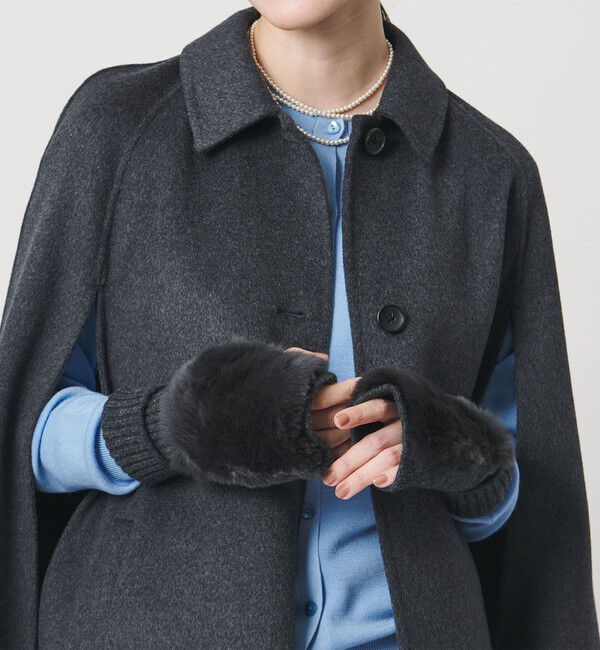 UNITED ARROWS「レッキスラビットファー フィンガーレスグローブ」|手袋|