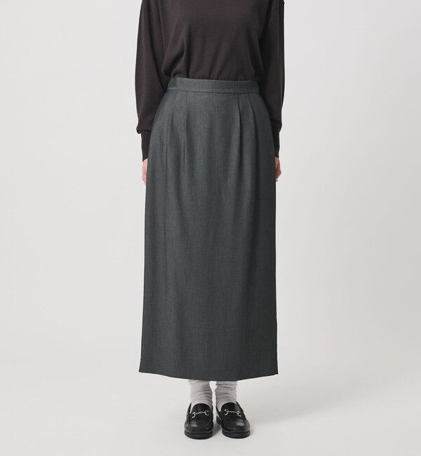 UNITED ARROWS「2タック デニムライク ロングスカート ‐ウォッシャブル‐」|スカート|