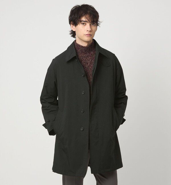 UNITED ARROWS「ピーチツイル バルマカーンコート 撥水」|ステンカラーコート|BLACK