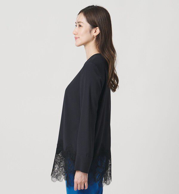 UNITED ARROWS「バックサテン レースコンビ ブラウス ‐ウォッシャブル‐」|シャツ・ブラウス|