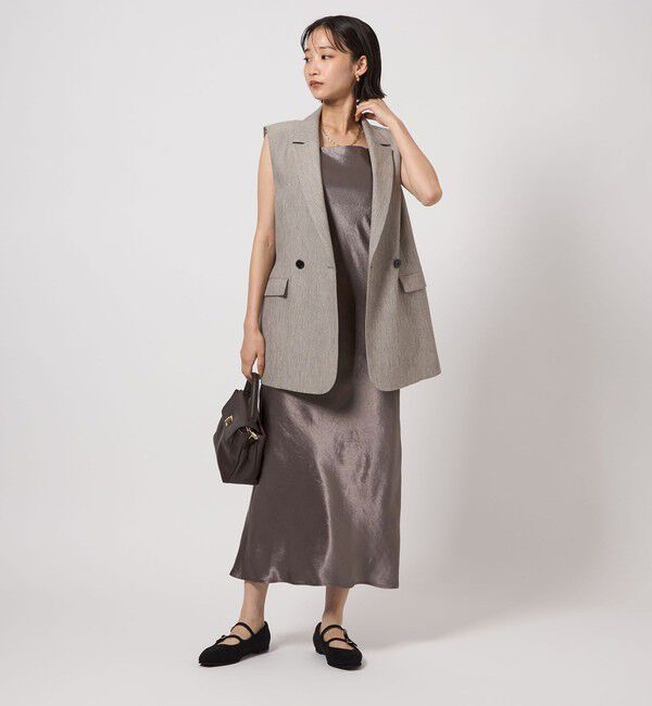 UNITED ARROWS green label relaxing「サテン キャミソール ワンピース」|ワンピース|