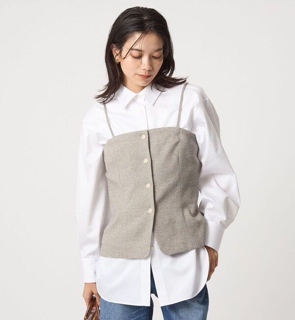 UNITED ARROWS green label relaxing「メランジツイル ビスチェ キャミソール -ウォッシャブル-」|ベスト・ジレ|