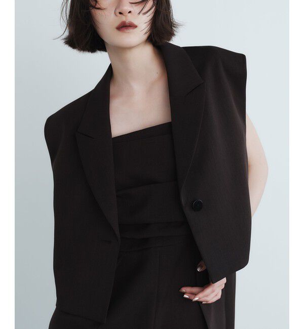 EMMEL REFINES「＜EMMEL REFINES＞EM ショート ジレ」|ベスト・ジレ|DK.BROWN