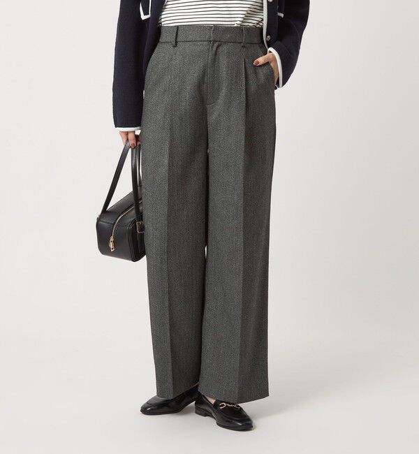 UNITED ARROWS green label relaxing「［size SHORT/TALLあり］ホームスパン ストレート パンツ ストレッチ」|スラックス|