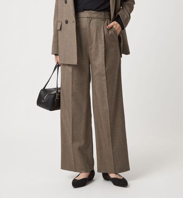 UNITED ARROWS green label relaxing「［size SHORT/TALLあり］ホームスパン ストレート パンツ ストレッチ」|スラックス|