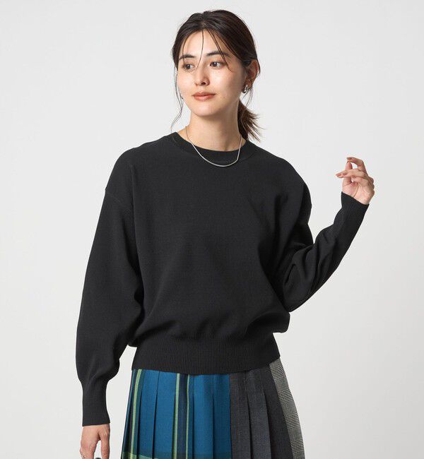 UNITED ARROWS green label relaxing「パフニット プルオーバー ウォッシャブル」|ニット・セーター|BLACK