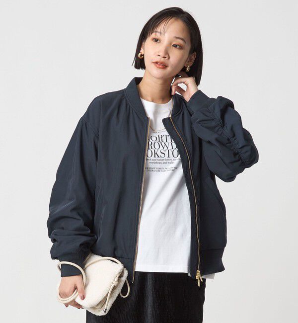 UNITED ARROWS green label relaxing「ツイル コクーン MA-1 ウォッシャブル 撥水 吸湿発熱」|ブルゾン・スタジャン|NAVY