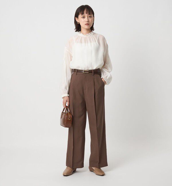 UNITED ARROWS green label relaxing「シアー 襟フリル ブラウス」|シャツ・ブラウス|