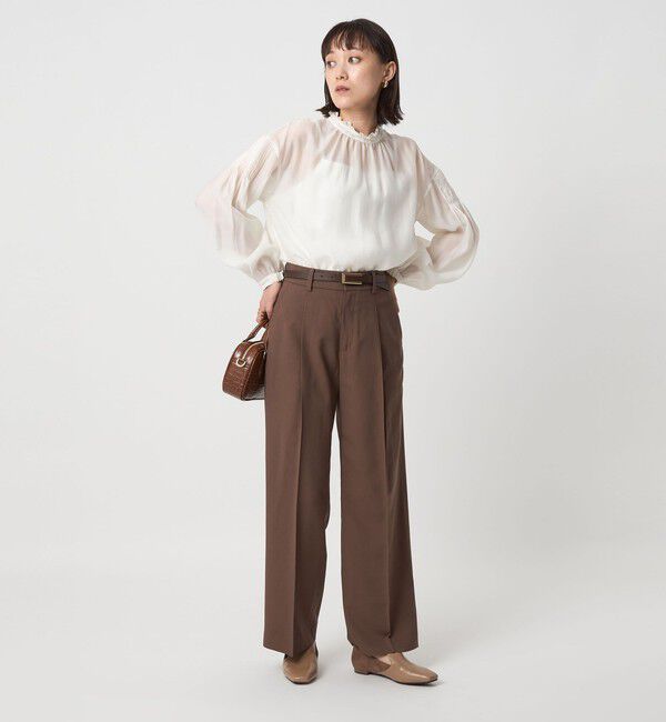 UNITED ARROWS green label relaxing「シアー 襟フリル ブラウス」|シャツ・ブラウス|