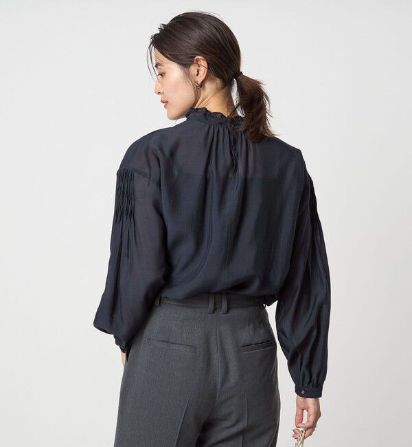 UNITED ARROWS green label relaxing「シアー 襟フリル ブラウス」|シャツ・ブラウス|