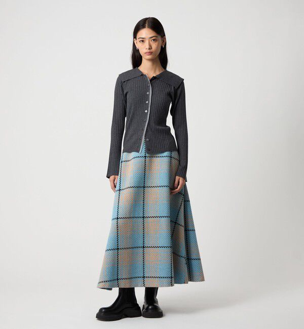 EMMEL REFINES「＜EMMEL REFINES＞EM レイヤーリブ ボタン ニット」|ニット・セーター|