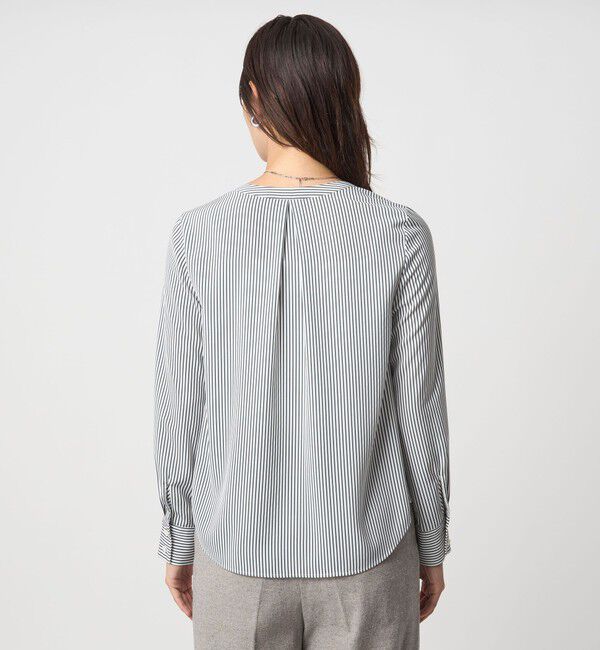 UNITED ARROWS green label relaxing「肩タック Vネック ブラウス マシンウォッシャブル UVカット」|シャツ・ブラウス|