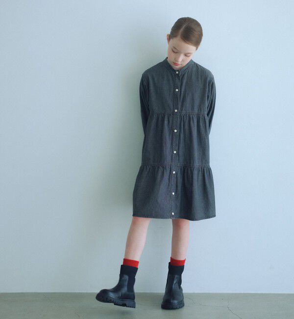 UNITED ARROWS green label relaxing「デニム ティアード チュニック ワンピ / キッズ  100cm-160cm」|チュニック|BLACK