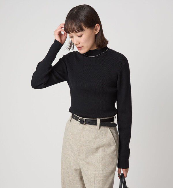 UNITED ARROWS green label relaxing「ウール リブ ボトルネック ニット プルオーバー ウォッシャブル」|ニット・セーター|