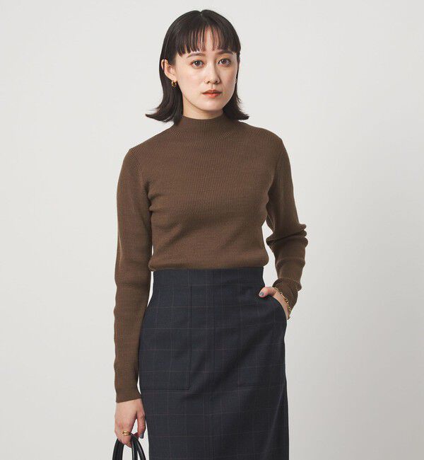 UNITED ARROWS green label relaxing「ウール リブ ボトルネック ニット プルオーバー ウォッシャブル」|ニット・セーター|