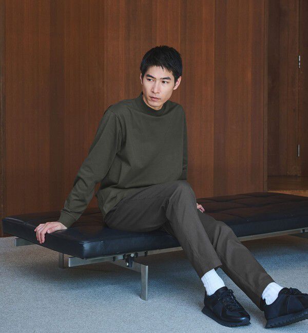 UNITED ARROWS green label relaxing「LONG FIBER COTTON クリア モックネック 長袖 Tシャツ」|Tシャツ・カットソー|