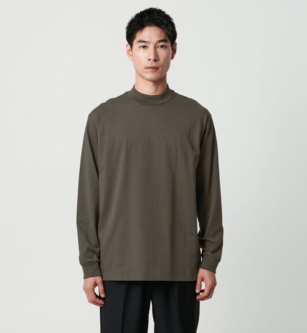 UNITED ARROWS green label relaxing「LONG FIBER COTTON クリア モックネック 長袖 Tシャツ」|Tシャツ・カットソー|