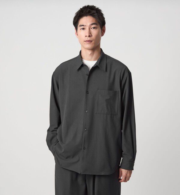 UNITED ARROWS green label relaxing「FREELITCH ボックス レギュラーカラー シャツ -ストレッチ-」|シャツ・ブラウス|DK.GRAY