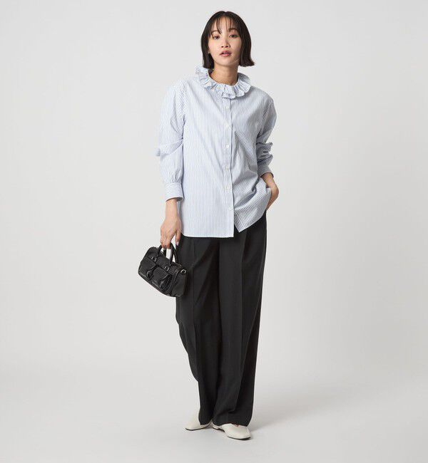 UNITED ARROWS green label relaxing「【別注】＜dahl'ia＞フリル エンブロイダリー ブラウス」|シャツ・ブラウス|