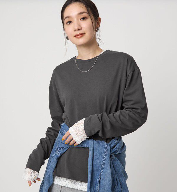 UNITED ARROWS green label relaxing「【WEB限定】＜at ease＞ロングスリーブ カットソー UVカット」|Tシャツ・カットソー|DK.GRAY