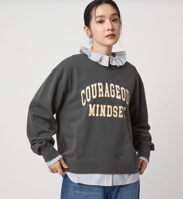 UNITED ARROWS green label relaxing「【WEB限定】＜at ease＞ロゴ スウェット プルオーバー」|スウェット・ジャージ|DK.GRAY