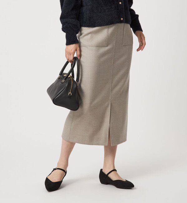 UNITED ARROWS green label relaxing「［size SHORT/TALLあり］キチントボトムス サキソニー Iライン スリム スカート」|タイト|