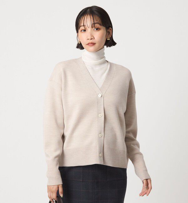 UNITED ARROWS green label relaxing「ウール スムース Vネック カーディガン ウォッシャブル」|カーディガン|